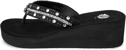 Yellow Box Women's Terell Wedge Sandal, Round Toe, Medium-High 2 Inch Heel, 0.75 Inch Platform Comfortable Flip-Flop in Saudi Arabia