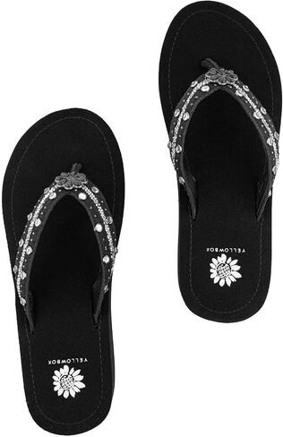 Yellow Box Women's Terell Wedge Sandal, Round Toe, Medium-High 2 Inch Heel, 0.75 Inch Platform Comfortable Flip-Flop in Saudi Arabia
