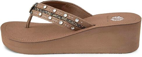 Yellow Box Women's Terell Wedge Sandal, Round Toe, Medium-High 2 Inch Heel, 0.75 Inch Platform Comfortable Flip-Flop in Saudi Arabia