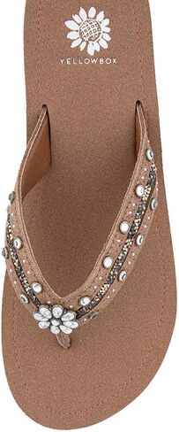 Yellow Box Women's Terell Wedge Sandal, Round Toe, Medium-High 2 Inch Heel, 0.75 Inch Platform Comfortable Flip-Flop in Saudi Arabia