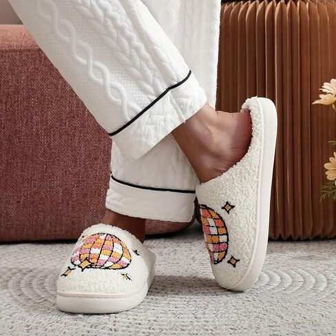 Fluffy Slippers For Womens Mens Warm Cozy Plush Fuzzy Memory Foam Slippers Slip-on House Slippers Indoor Outdoor in Kuwait