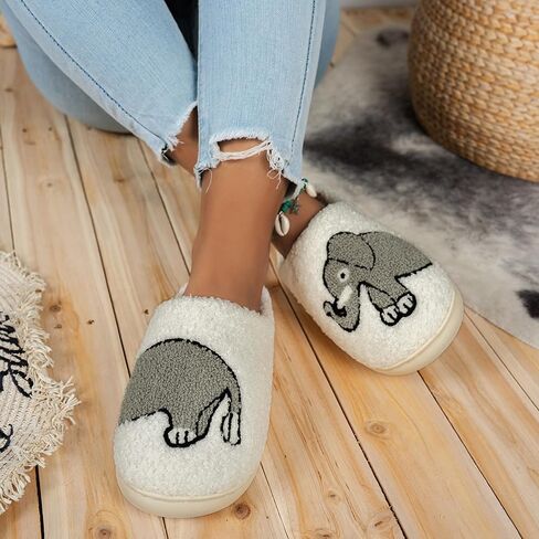 Fluffy Slippers For Womens Mens Warm Cozy Plush Fuzzy Memory Foam Slippers Slip-on House Slippers Indoor Outdoor in Kuwait