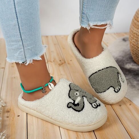 Fluffy Slippers For Womens Mens Warm Cozy Plush Fuzzy Memory Foam Slippers Slip-on House Slippers Indoor Outdoor in Kuwait
