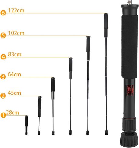 Mini Camera Monopod 48 Inch Portable Adjustable He ComfortableCamera Stick Integrated Non Skid Rubber Foot with Retractable Leg Spike Making It Ideal Taking Walks Stick (P-25 in Saudi Arabia