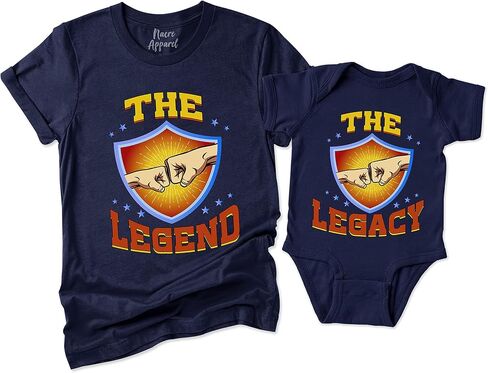 The Legend and The Legacy Shirt Matching Dad and Son Baby Father's Day Mens Kids T-Shirt Gift in Kuwait