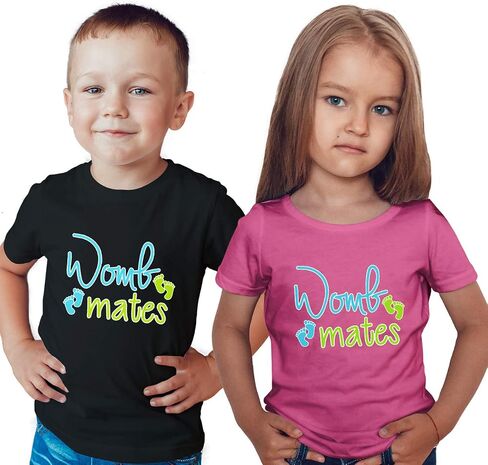 Boy & Girl Womb Mates Shirts - Includes 2 T-Shirts: Twin 1 & Twin 2 in Saudi Arabia