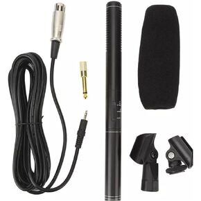 Pilipane Professional Microphone ABS Metal Wired XLR Camera Microphone for Video Recording TV News Interviews 22x275mm