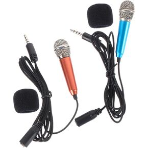 2Pcs Portable Mini Microphones for Phone Tiny Singing Mic for Easy Karaoke for Singing Enthusiasts for Outdoor Interviews and Video Recording