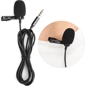 Keenso Professional Mini Microphone for Cell Phones, Portable TieClip Recording Mic with Clear Voice, Easy to Connect, for Interviews/Videos [Black]