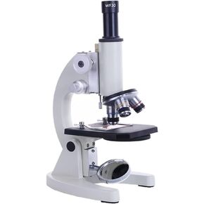 Monocular Compound Microscope with Coarse & Fine Focus, Mirror Illumination, 4X-60X Objectives, for Students & Beginners, Includes Phone Holder