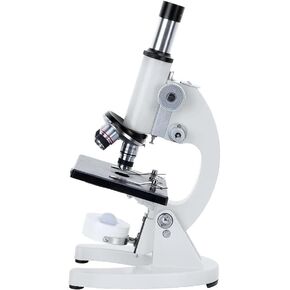 Compound Monocular Microscope 40X-6000X with Coarse & Fine Focus, LED Illumination, Ergonomic Design, for Students & Beginners, with Phone Holder