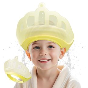 Baby Shower Cap Adjustable Shower Cap Kids Bathing Shower Hat Cute Shape Eye and Ear Protection for Kids 1-10 Years Old Makes Baby Bath with More Fun