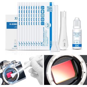 Upgraded Camera Sensor Cleanning Kit Cleaner Set with Bright Built in Light Cleaning Handle & 10PCS 16MM APS-C Sensor Cleaning Swabs & Sensor Cleaning Solution for APS-C Frame CCD and CMOS Sensors