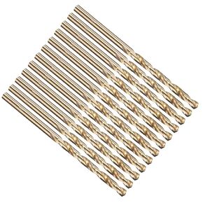 PATIKIL #30 بتات الحفر ، Jobber Straight Shank M2 الصلب عالي السرعة 135 درجة الذهب للمعادن الصلبة من الفولاذ المقاوم للصدأ - 12 حزمة