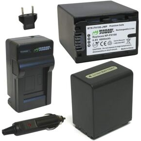 بطارية Wasabi Power (2 عبارة) وشاحن لـ Sony NP-FH100 و Sony DCR-DVD203 ، DCR-DVD205 ، DCR-DVD408 ، DCR-DVD508 ، DCR-DVD560 ، DCR-DVD610 ، DCR-DVD650 ، DCR-DVD710 ، DCR-DVD810 ، DCR-DCR-DCR-DCR-DCR-DCR-DCR-DCR-DCR-DCRC21 DCR-HC38 ، DCR-HC48 ، DCR-SR42 ، DC