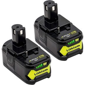 P108 Battery Replacement for Ryobi 18V 6.0 Ah Li-ion Replacement for Ryobi 18VBattery for ONEPLUS P102 P108 P189 P190 P197 P100 P107 for Ryobi18V Battery Cordless Tool 2PACK