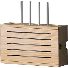 Router Fences Wireless Router Storage Box Wall Mounted Router Storage Box Multi Function WiFi Router Storage Boxes TV Lower Row Socket Occlusion Box，Nutural-b-34x20x10cm