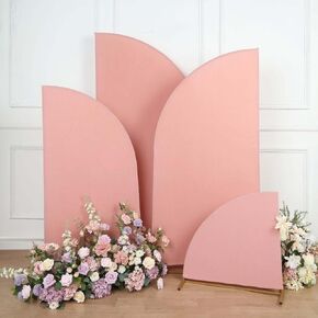 Tableclothsfactory Set of 4 Eucalyptus Sage Green Spandex Chiara Backdrop Stand Cover for Half Moon Wedding Arch - 2.5ft,5ft,6ft,7ft