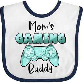 inktastic Mom's Gaming Buddy- Aqua Controller Baby Bib