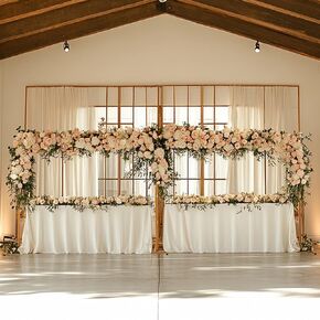 efavormart Gold Square Arbor - FreeStanding 6 'أعلى من حامل الطاولة ، موقف خلفي مع إطار مزدوج لديكور بالون الأزهار - 6ftx6ft