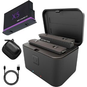 Battery Charger Set for Insta360 X5, Fast Battery Chargers for Insta360 x5 Accessories, Can Save 2 Batteries & Charge at The Same Times (Set-B)