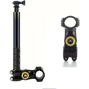 Aluminum Alloy U-Bolt Handlebar Mount for Insta360 & Smartphones - Camera Holder for Motorcycles, Bicycles, and Action Cameras - Durable Gimbal Head Design with Black Finish 47inches
