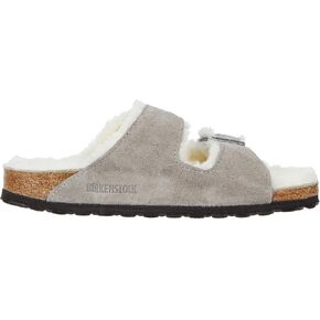 Birkenstock Men's Arizona Shearling Sandals, Stone Coin/Natural, Grey, 11 Medium US
