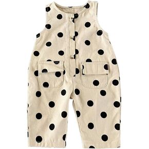 Unisex Baby Round Neck Dot Print Romper – Soft Cotton Blend, Spring/Autumn Breathable & Durable Jumpsuit