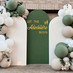 Let The Adventure Begin Decal - Natural Adventure Themed for Baby Shower Decoration, Happy Camper Decor,Baby Shower Gold Decal