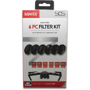 Bower Mavic Pro 6 pc Professional Filter Kit | 4K HD Optics ND4, ND8, ND16, CPL, OR, BL Filter Set for Mavic Pro Drone Accessories. Enhance Your Aerial Photography