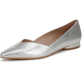 Naturalizer Womens Havana Ballet Flat Silver Snake Print Leather 10.5 M