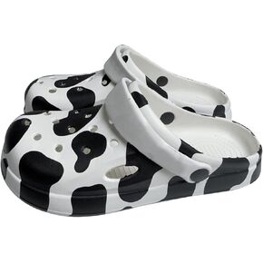 Cow Clogs Cow Slippers Shoe Buckles Comfortable Slip On Water Beach Sandals Indoor Outdoor Shoe for Women's/Girls