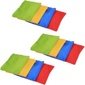 12pcs Sandbag للألعاب الخارجية القماش التي ترمي الكرات للمتعة الأنشطة الداخلية والخارجية للعب مجموعة فردية ألوان عشوائية