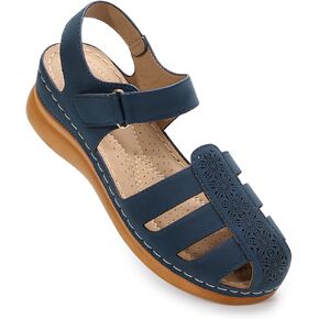 Women's Closed Toe Wedge Sandals - Dressy Summer Fisherman Sandals Comfortable