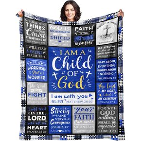 Christian Gifts for Men - Baptism Gifts for Boys & Men - Bible Verse Christian Blanket - Inspirational Birthday Religious Catholic Spiritual Confirmation Gift for Man Son Dad - Throw Blanket 50"x60"