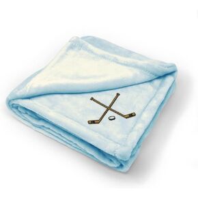 Custom Embroidery Nursery Bedding Baby Blankets for Boys & Girls Hockey Sticks