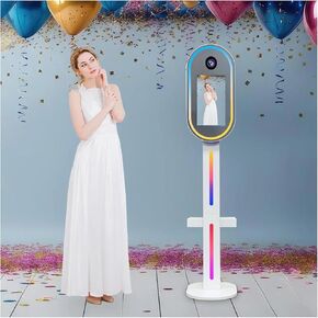 DSLR Photo Booth Shell ، Photobooth Mirror للكاميرا مع شاشة تعمل باللمس 15.6 بوصة ، RGB LED Fill Fill ، حالة الطيران ، لحفلات الزفاف ، الأحداث ، أعمال الإيجار