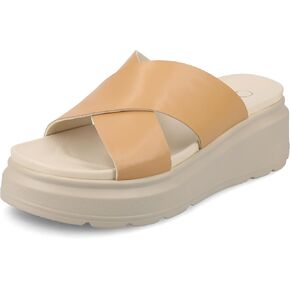 Journee Womens cushioned footbeds Cathie flip-flop sandal faux leather woven strap open toe