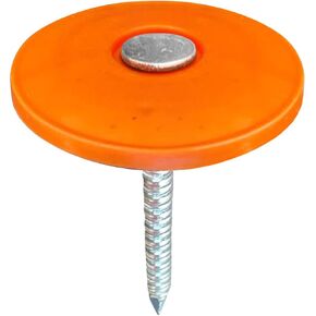 Sandbaggy 1" Plastic Cap Roofing Nails - Ring Shank, Electro Galvanized - Roof Underlayment, Felt Paper, House Wrap, Tar Paper (100)