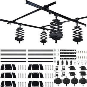 194" x194" Pantograph Photography Studio Ceiling Rail System Photography Studio Lighting Support Rail System Smallpox Rail Track Kit with 43-200CM Drop Pantograph (C：5 Tracks + 4 Pantograph)