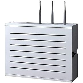 Wireless Router Storage Box White Wireless Router Storage Shelf Wall-Mounted WiFi Router Storage Box Socket Shielding Wire Finishing Wire Box Floating Shelf，-Inner Diameter 40cm