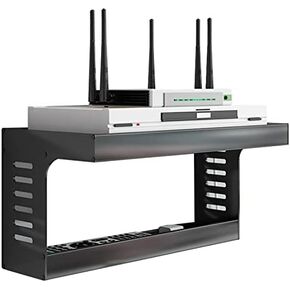 Router Storage Box，Wall Mount Floating Shelf WiFi Router Storage Box Set-top Box Rack Decorative Storage Rack for Bedroom， Living Room， Bathroom， Kitchen Stands，-40x10x19.8cm