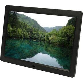 12-inch high-Definition Digital Photo Frame Video Player Ultra-Thin Digital Photo Frame Business Advertising Player (Color : Black)