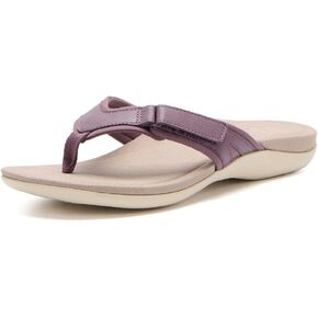 ABEO Women's Oasis Sport Flip Flops | Purple, Flat, Adjustable Strap, Thong, EVA Insole, Rubber Sole