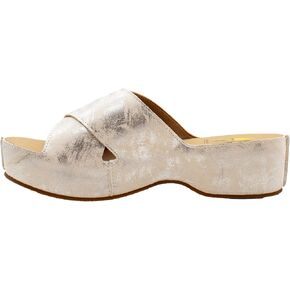 VOLATILE Womens Edith Metallic Platform Slide Casual Sandals Casual Low Heel 1-2" - Silver