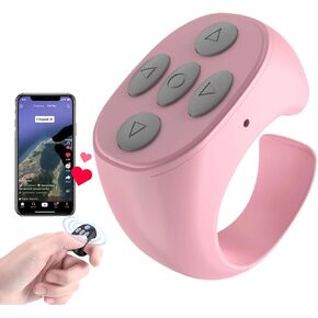 Wireless Bluetooth Remote Control, 2025 New Remote Scrolling Ring for TikTok, Rechargeable Fingertip Remote Control Ring Scroller Page Turner Camera Shutter Video Recording Remote (Black)