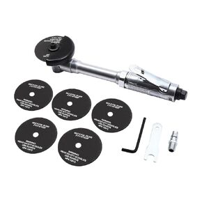 Long Handle Pneumatic Cut Off Tool 3-inch 18000RPM Air Cut-Off Tool Extended Cutting Tool (with 6 Cutting Blades)