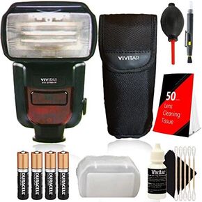Vivitar DF-864 Speedlight Flash مع حزمة الملحقات لجميع كاميرات Nikon Digital SLR