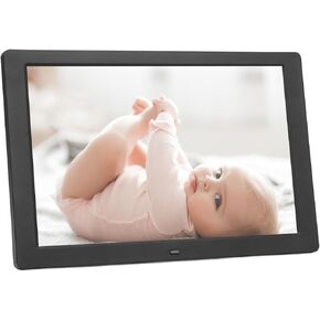 12.1 Inch Digital Picture Frames 1280 X 800 HD Electronic Picture Frame with Remote Control, Music and Video Player, Alarm Clock, Calendar, Black (US Plug)