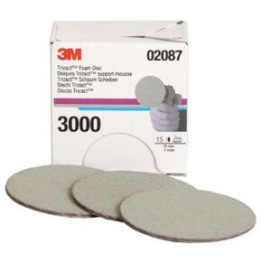 3M 02087 Trizact Hookit Foam Discs, 3 inch, P3000 Grit, 15 Per Box